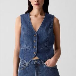 GAP Denim Button-Up Vest